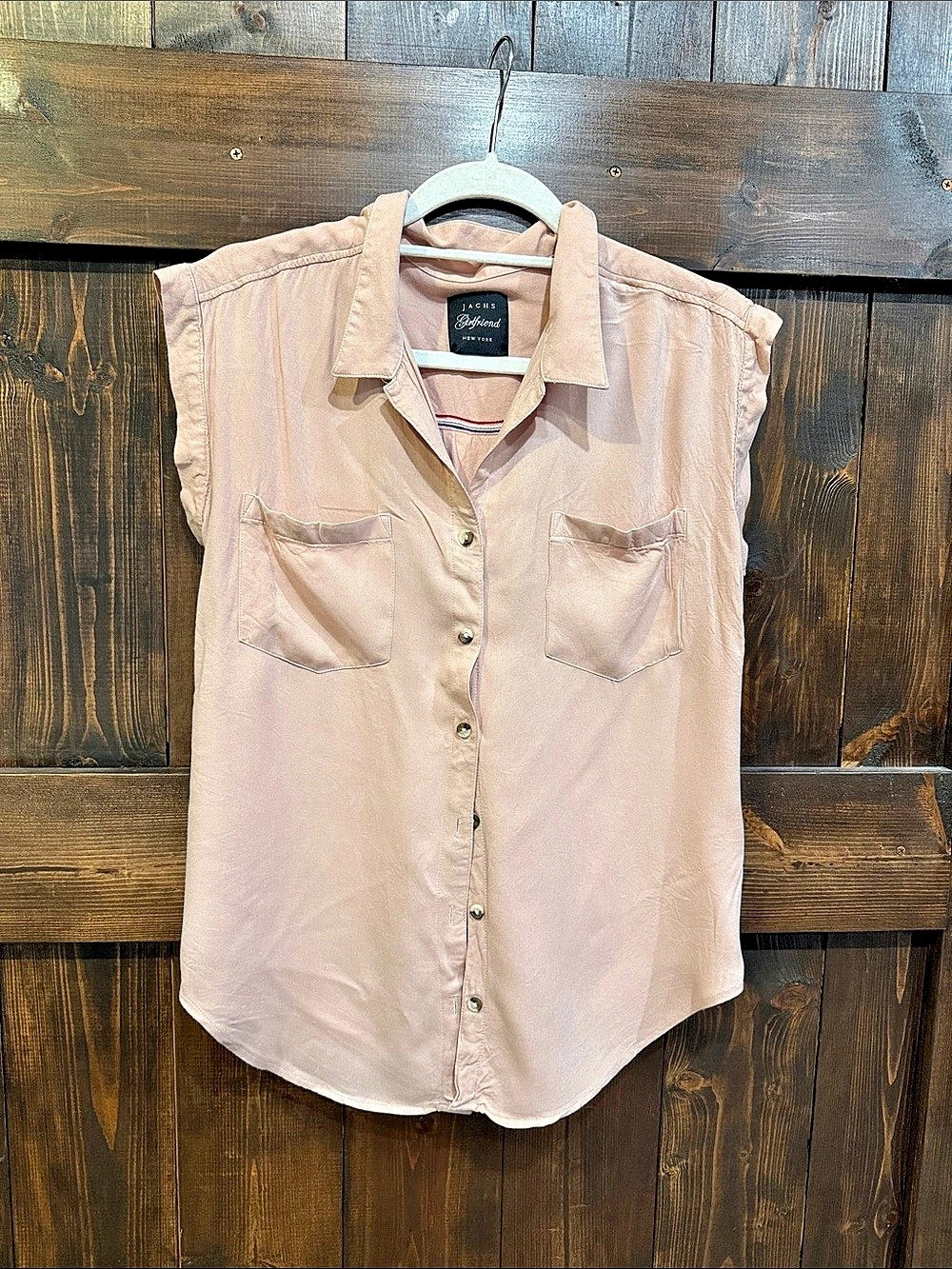 J.Crew Sleeveless Button Front Top in Pink Size Small